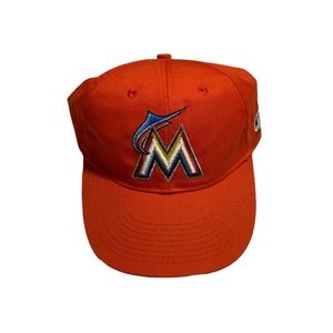 Miami Marlins MLB OC Sports Hat Cap Solid Orange M Logo Team Adjustable H34
